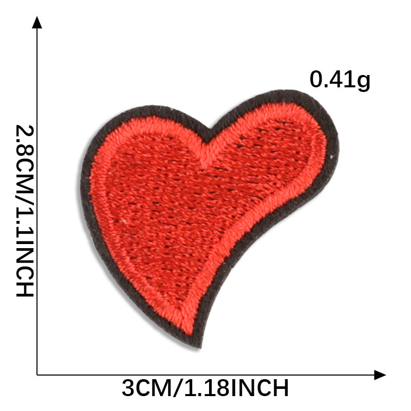 Wholesale Computer embroidery heart patch accessories embroidery cloth patch